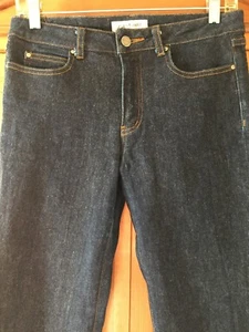 Jill Stuart Size 6 Designer Stretch Dark Denim 5 Pocket Mid Rise Jean - Picture 1 of 9