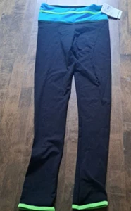 Mondor 4837 Damen Supplex Skating Hose Leggins Schwarz Türkis Erwachsene XL Neu mit Etikett - Bild 1 von 4