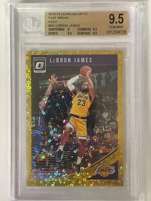2018-19 DONRUSS OPTIC FASTBREAK GOLD #94 LEBRON JAMES 01/10 BGS 9.5 FIRST PRINT - Image 1 of 2
