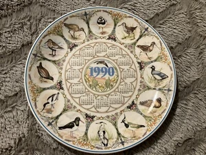 FREE SHIP! Wedgwood Calendar Plate 1990 "Wading Birds"- No box or COA - Picture 1 of 8