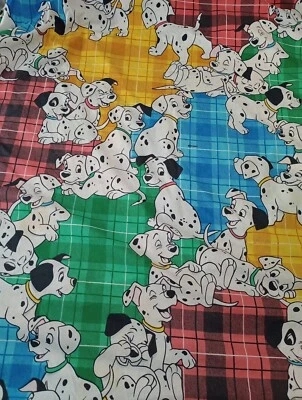 Sábana de franela de algodón ajustada doble Disney 101 Dálmatas de colección RARA años 90 Foto 1 de 4