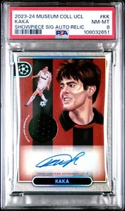 2023 Topps Museum UEFA Kaka Showpiece Auto Game used Relics Patch /50 PSA 8 - Picture 1 of 2