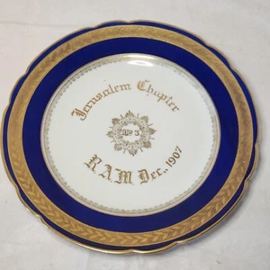 Antique 1907 Masonic Plate Dish Jerusalem Chapter No. 3 R.A.M. Freemasonry - Picture 1 of 12
