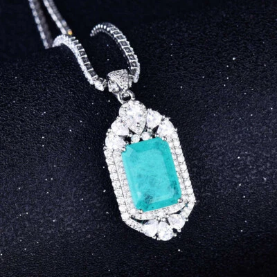 New Charming Summer Party Women Jewelry Gifts Neon Blue Tourmaline Gems Pendants - Image 1 of 4