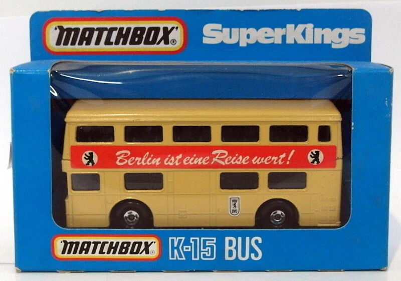 Matchbox Superkings DD01 - K-15 Doubledecker Bus - Beige - Image 1 of 1