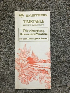 Eastern Airlines System Timetable Jan 31 1974 - Picture 1 of 1