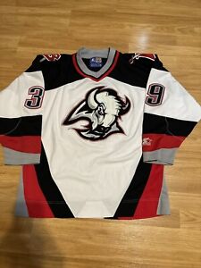 Starter Dominik Hasek Buffalo Sabres Goat Head NHL Hockey Jersey Vintage Black L