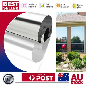 100X200cm Privacy Window Film One Way Glass Mirror Tint UV 99% Block Heat Glare - Picture 1 of 15
