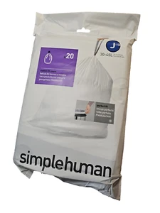 6 Pack SimpleHuman Custom Fit Liners Code J 30-45L 8-12 Gal. US 120 Trash Bags - Picture 1 of 9
