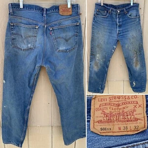 vintage button fly Levis 501xx jeans 501 jeans W 38 L 32 Measure W 35 L 29 1/2 - Picture 1 of 12