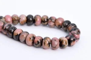 6x4MM Natural Rhodonite Beads Grade AAA Rondelle Gemstone Loose Beads 7.5" - Picture 1 of 3