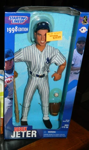 NEW 1998 Derek Jeter NYY 1 FOOT TALL Starting Lineup Action Figure & JETER BONUS Cover