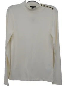 NWT J. Crew Womens White Wide Button Collar Pullover Sweatshirt Size Medium - Picture 1 of 5
