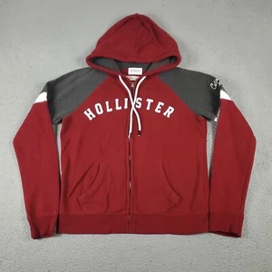 Hollister Sweater Kids Size Large Red Full Zip Up Hoodie Sweatshirt - Picture 1 of 11
