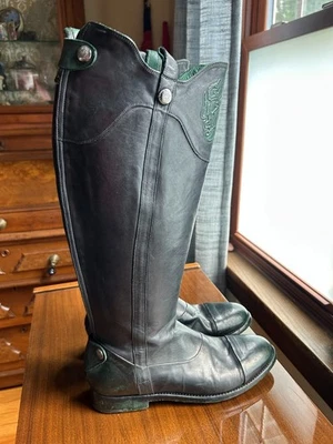 Botas de montar de cuero Alberto Fasciani para mujer talla 40 (US 10) verde/negro Italia Foto 1 de 4