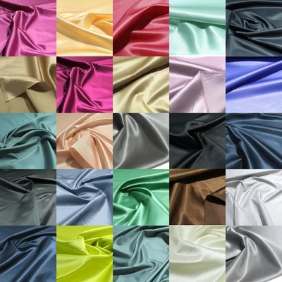 Extra Schwerer Satin Gardinenstoff Formstabil Glänzende Meterware Kleiderstoff - Bild 1 von 4