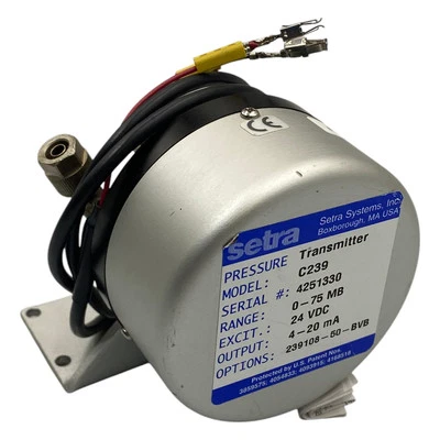 Transmissor de Pressão Setra C239 0-75MB 24vDC 4-20mA - Image 1 of 4