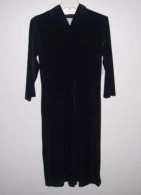 Vestido midi para mujer Karen Kane años 90 negro elástico terciopelo con capucha - talla pequeña Foto 1 de 4