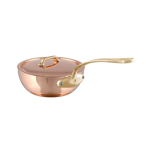Mauviel M'Heritage M'200 B Chef Pan With Lid, Brass Handle, 3.7-Qt - Picture 1 of 5