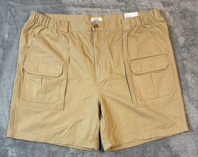 NWT Croft & Barrow Men’s Cargo Shorts 44 Khaki Side Elastic Above Knee - Image 1 of 4