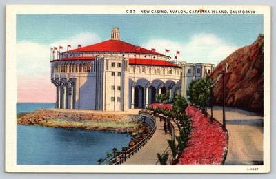 New Casino, Avalon, Catalina Island, CA Postcard - Image 1 of 3