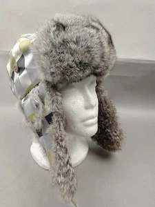 Chaos esquí invierno trampero sombrero orejeras verde gris patrón de edredón piel sintética  - Imagen 1 de 10