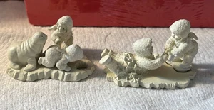 Snowbabies Set Miniatures Figurines Pewter Walrus Help Me Stuck Can’t Find Him - Picture 1 of 18