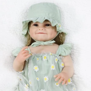 Reborn Baby Puppen Silikon Ganzkörper 22 Zoll Wasserdicht Realistisch Neugeborenes Baby - Bild 1 von 7