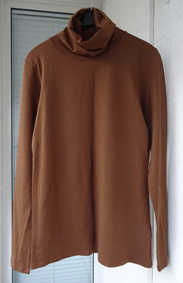 Peruvian connection Rollkragenpulli Baumwoll-Stretch tobacco L (98 €) neu - Bild 1 von 2