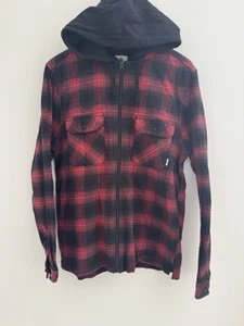 Camisa chamarra con capucha Element roja/negra a cuadros para hombre - talla L - Imagen 1 de 6