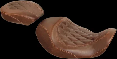 棕色钻石针宽向前独奏座椅 Dyna Super Glide 定制 07-14 — 第 1/4 张图片