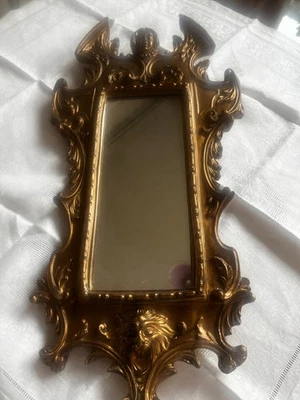 Vintage Carved MIRROR GOLD *ITALY Antique ORNATE Wall ITALIAN Style - Image 1 of 4