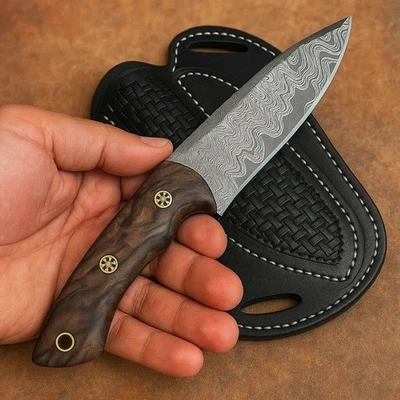 Jagdmesser Taschenmesser Palisander 150 Lagen Damaststahl Klinge Handarbeit - Bild 1 von 4