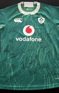 Signiertes Irish Ireland Rugby Shirt mit abgebildetem Nachweis - Bild 1 von 17