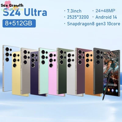 S24 Ultra Smartphone 7.3" HD Factory Unlocked Android 8+512GB 8000mAh Dual SIM - Image 1 of 4