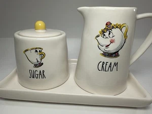 Rae Dunn Walt Disney Beauty & The Beast Mrs. Potts Chip Cream & Sugar Set - Picture 1 of 7