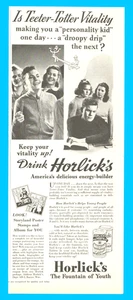 Horlick's early energy drink America's fountain of youth vintage print ad 1940 - Picture 1 of 3