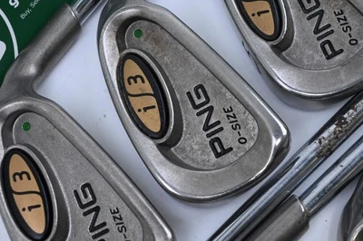 Ping i3 O-Size Irons / 3-PW+SW / Green Dot / Stiff Flex Ping Cushin JZ Shafts - Image 1 of 4