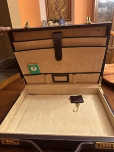 Maletín de Cuero Accesorio RONA Adolfo Desiderio Hecho en España Doble Combo Cerraduras - Imagen 1 de 19