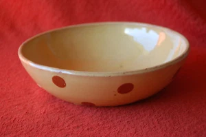 COUPE PLATE EN TERRE CUITE - D : 20,5 cm - motif pois - Imagen 1 de 5