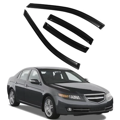 Window Visor Vent Rain Shades Guards Deflectors For 04-08 Acura TL Sedan Black - Image 1 of 4