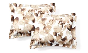 Ralph Lauren Corrine Tonal Leaf Standard Shams Flachs & Chocolate Brown Grannycore - Bild 1 von 9