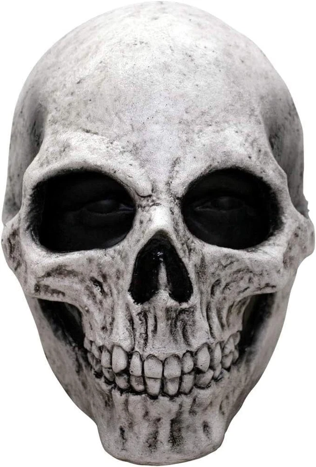 White Skull Latex Mask Skeleton Fancy Dress Up Halloween Adult Costume Accessory - Image 1 of 1