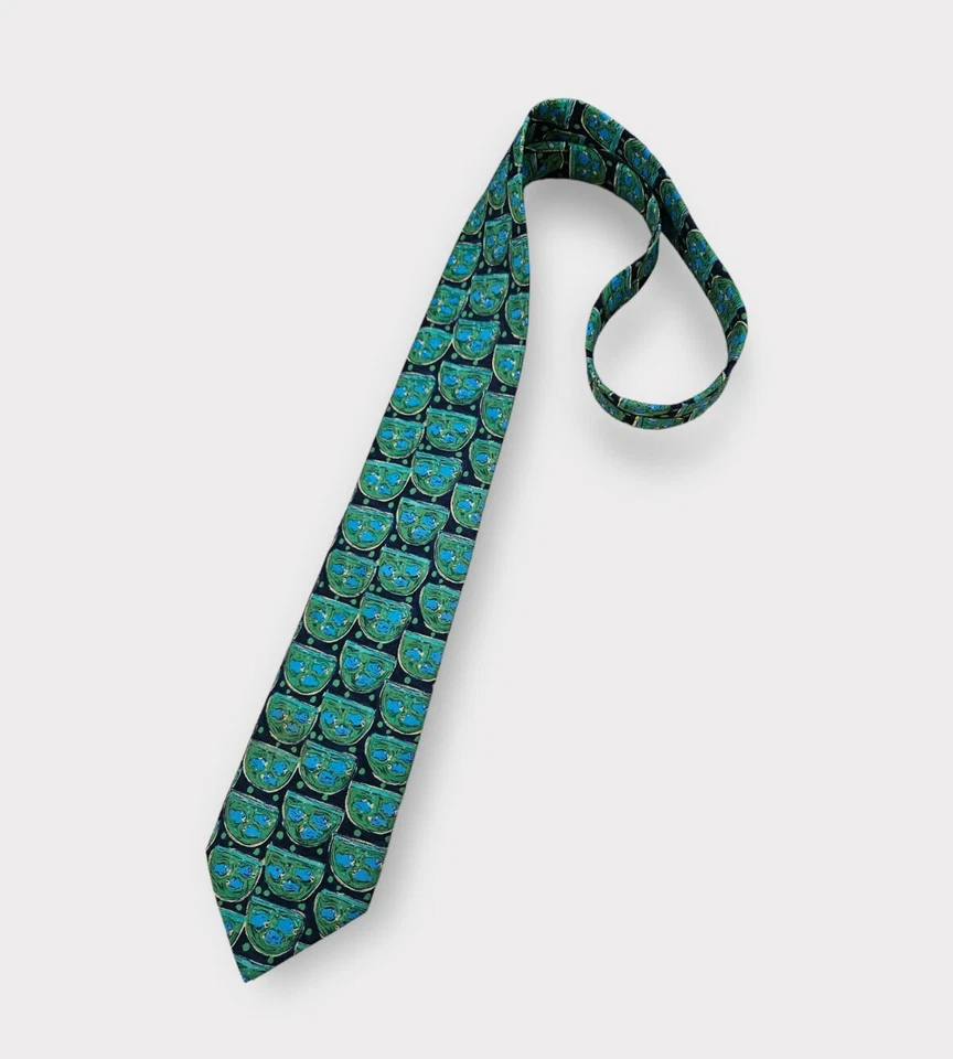 PAUL SMITH Blue/Green Fish Bowl Silk LUXURY Tie ENGLAND  — 第 1/4 张图片