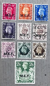 Great Britain Middle East Forces 1-9 / Overprint Stamps / Complete Set / Used - Picture 1 of 2