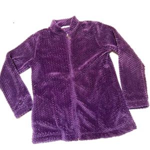 Stan Herman chenile Jacket. sz SP. polyester. Purple. Full Zip - Picture 1 of 5