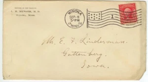 1906 Winona Minnesota Dr. L H Munger - flag cancel - Picture 1 of 1