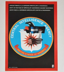 1985 Original Cuba Political Poster.Cold War Graphic.CIA.Imperialism Nicaragua - Picture 1 of 2
