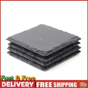 4pz Cuscino Tazza Riutilizzabile Ardesia Naturale Servizio Piatto Quadrato per Gadget Cucina - Foto 1 di 14