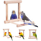 Bird Swing Parrot Cage Hanging Play Toys w/ Mirror For Parakeets Conure Wooden